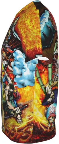 Miniatura 4 de Caubvty Camiseta de manga corta con estampado 3D de Monkey Luffy de una pieza para hombre y mujer