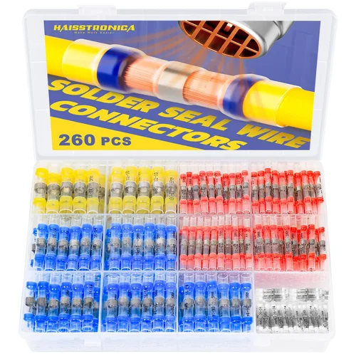 240 conectores de alambre con sello de soldadura Haisstronica. Conectores termorretráctiles. Conectores de alambre impermeables. Soldadura a baja
