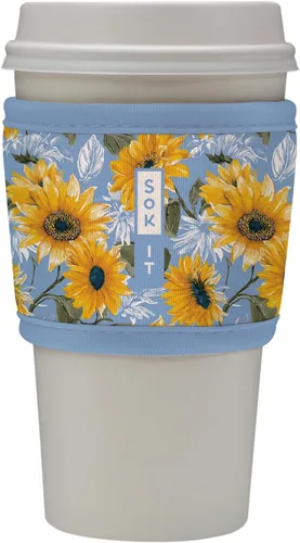 Miniatura 142 de Sok It HotSok Coffee & Tea - Funda de neopreno con aislamiento reutilizable (floral abstracto)