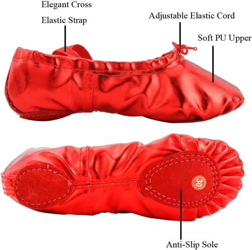 Miniatura 3 de Zapatos de baile de ballet Pu para muchacha con suela dividida suave