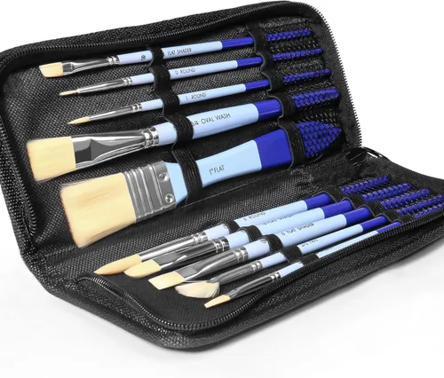 Miniatura 8 de Juego de pinceles de pintura ARTIFY, 10 piezas de pinceles para pintura acrílica con estuche, pinceles de pelo de nailon para acrílico, acuarela