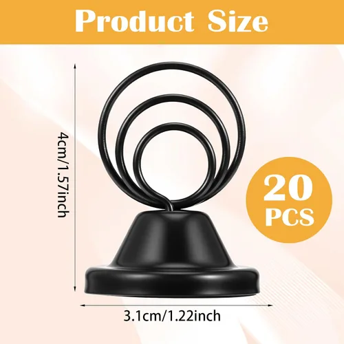 Miniatura 2 de 20 soportes para números de mesa, soportes de metal circulares con nombre base, clips de menú para boda, fiesta, recepción, soportes de fotos