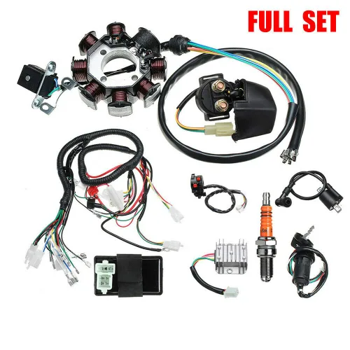 Miniatura 3 de MasoAuto Kit de arnés de cableado eléctrico, bobina de encendido CDI regulador para ATV QUAD 150/200/250CC