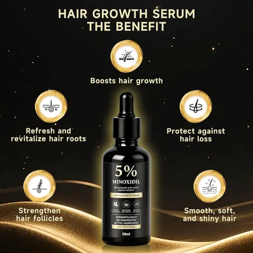 Miniatura 4 de Suero de biotina para el crecimiento del cabello de minoxidil al 5% para hombres y mujeres, solución tópica capilar de minoxidil para el crecimiento