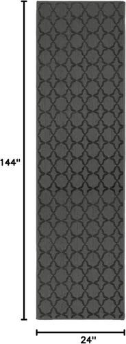 Miniatura 90 de Garland Rug Sparta - Alfombra antideslizante de polipropileno de 2 pies x 12 pies, color negro, ideal para salas de estar y pasillos, elegante