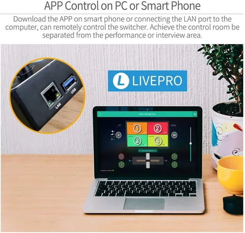 Miniatura 6 de FEELWORLD LIVEPRO L1 4 x HDMI Entradas Multi Formato Video Mezclador Conmutador USB 3.0 Salida en tiempo real Transmisión en vivo Multi Cámara