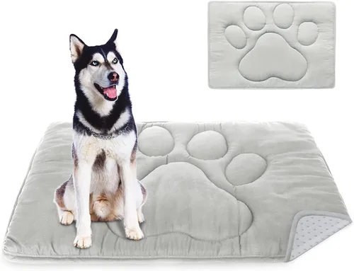 Miniatura 14 de Coldwind Almohadilla para jaula de perro (18 x 24 pulgadas), alfombrillas para dormir, transpirable, color oscuro para ocultar manchas, gris