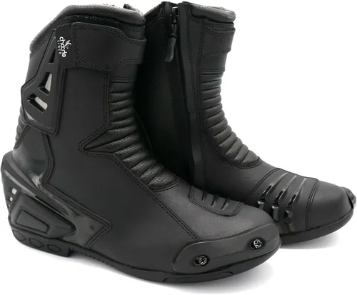 ChoCho Track Botas de equitación para hombre, suela de goma, deportivas, protección al tobillo, zapatos de motocicleta con cierre de cremallera