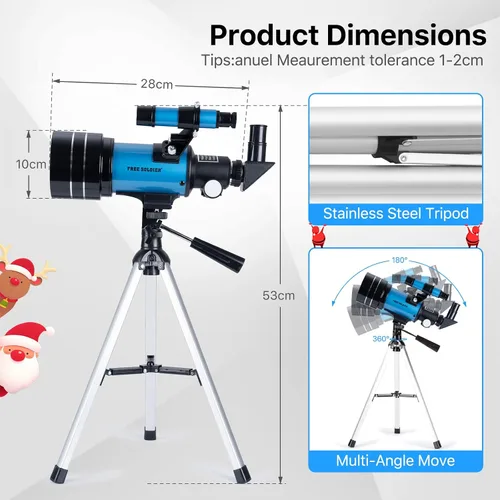 Miniatura 5 de Telescopio para adultos Astronomía 2.756 in Apertura 11.811 in Longitud focal Telescopio astronómico portátil para principiantes mayores de 8 años