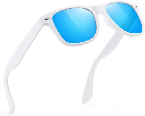 Miniatura 56 de FEIDUSUN Lentes de sol polarizados para hombre y mujer, lentes de sol retro negros para conducir, pescar, protección UV