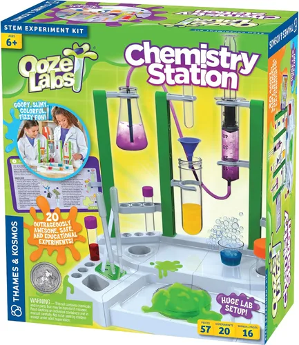 Thames & Kosmos Ooze Labs Chemistry Station - Kit de experimentos científicos, 20 experimentos no peligrosos que incluyen limo seguro,