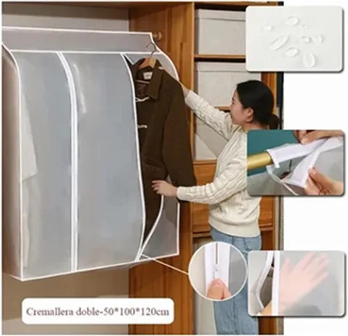 Miniatura 2 de TOPINCN 47.2x39.4x19.7 in Clear Garment Rack Cover Cover Super Grande Transparente 3D Cremallera Ropa Cubierta de Polvo Armario Bolsa