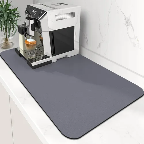 Miniatura 25 de WISELIFE Tapete de café súper absorbente para secar platos, accesorios de barra de café, combina con máquina, tapetes de secado grandes para Negro