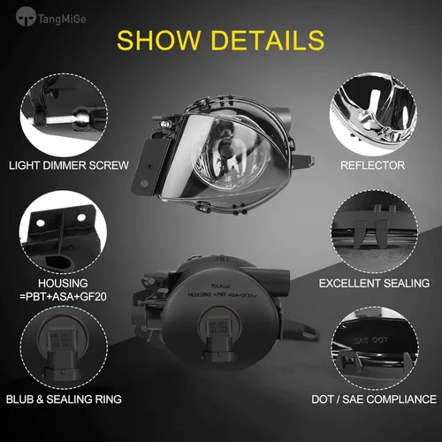 Miniatura 3 de TangMiGe Luces Antiniebla para BMW Serie 3 (323i 325i 325xi 328i xdrive 330xi 335d 335i 328xi 335xi 330i Sedán E90 / Wagon E91)