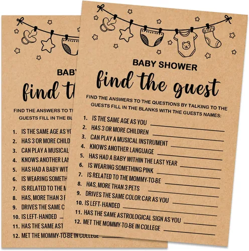 Miniatura 6 de Baby ABC Juego de Baby Shower, 30 unidades, kraft, juego de mesa, todas las edades, inglés, cartulina, manual, unisex, baby shower y alfabeto