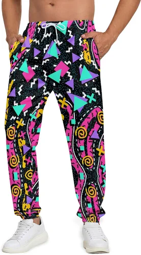 Miniatura 2 de INZVKJLU Pantalones deportivos para hombre, pantalones deportivos con estampado 3D, pantalones de entrenamiento con 2 bolsillos laterales