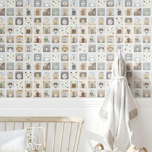 Miniatura 8 de RoomMates RoomMates, RMK11953RL - Papel tapiz autoadhesivo con alfabeto infantil de Star Wars