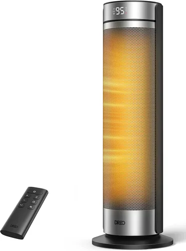 Dreo Calentador Ambiental para Habitación Grande, Calentadores Eléctricos de 23 Pulgadas para Uso en Interiores, Torre de 8 Protecciones Seguras,