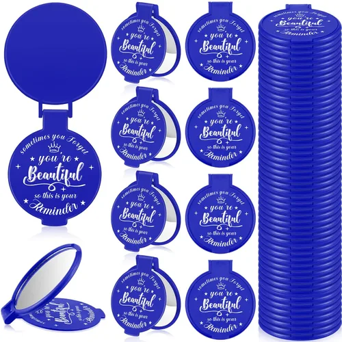 Miniatura 16 de 100 piezas de espejo compacto inspirador de 2.76 pulgadas a granel para mujeres, pequeños regalos de graduación, día de la madre, fiesta, bolso
