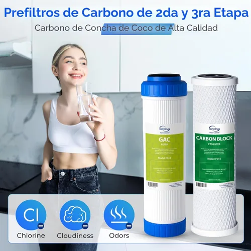 Miniatura 4 de iSpring F19K75 - Juego de filtros de repuesto de 2 años con certificación NSF para sistemas de ósmosis inversa de 6 etapas, filtro mineral alcalino