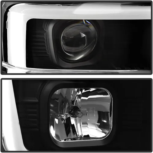 Miniatura 4 de ACANII - Para negro 2008 2009 2010 Ford F250 F350 Superduty Pickup LED tubo proyector faros faros Set izquierdo+derecho