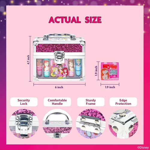 Miniatura 5 de Set de Estuche en Forma de Tren Mini de Princesas Disney Belleza Incluye Tubo de Brillo de Labios, Bálsamo Labial, Compacto de Brillo de Labios