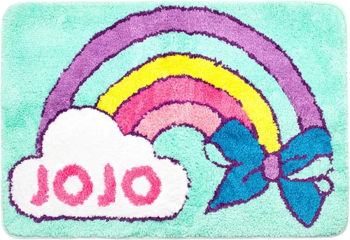 Miniatura 4 de Jay Franco Nickelodeon JoJo Siwa Retro Rainbow - Juego de baño de 14 piezas, incluye cortina de ducha, 12 ganchos y alfombra de baño antideslizante