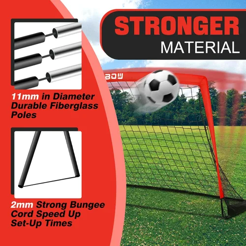 Miniatura 3 de Portería de fútbol infantil de 9 x 5 pies con bolsa de transporte, red de fútbol plegable portátil para entrenamiento en el patio trasero, uso
