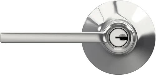 Miniatura 7 de SCHLAGE F51A LAT 625 Latitude Palanca Cerradura de Entrada con Llave, Cromo Brillante Cromado brillante