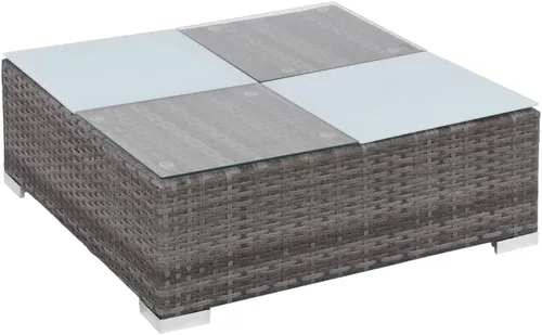Miniatura 6 de Ensemble de Salon de Jardin Modulaire 12 Pièces Gris y Rotin Synthétique PE Résistant aux Intempéries Pour Terrasse, Balcon et Jardin con Coussins