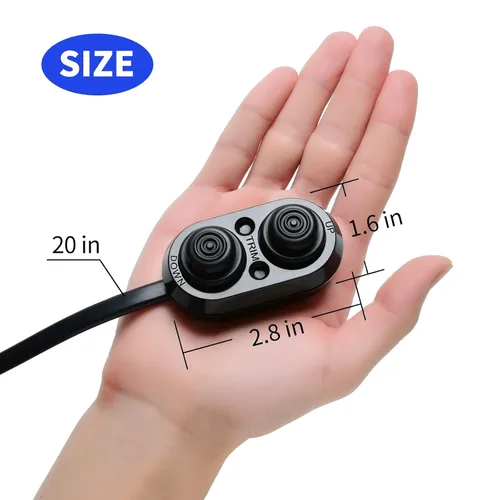 Miniatura 5 de Interruptor de ajuste para barco, interruptor de ajuste e inclinación Haoguo con IP67 impermeable, adecuado para barcos de pesca, yates, barcos Negro