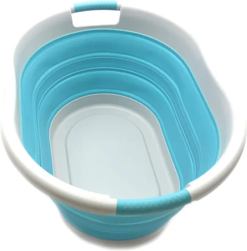 Miniatura 8 de SAMMART Canasta plegable de plástico para la ropa sucia, recipiente de almacenamiento plegable/organizador, ahorro de espacio Gey
