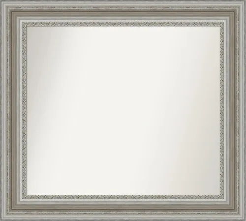 Miniatura 70 de Amanti Art Espejo de baño plateado para sobre el fregadero, 26 x 26 pulgadas, espejo cuadrado de plata antigua, marco de madera tradicional mediano