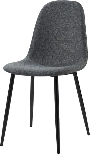 Miniatura 11 de Teamson Home Allan - Juego de 2 sillas de comedor laterales de plástico con patas de madera, color negro