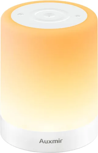 Miniatura 15 de Auxmir Luz nocturna para niños y bebés, lámpara táctil regulable para guardería, 11 colores RGB, 5 brillo, lámpara de mesa recargable portátil