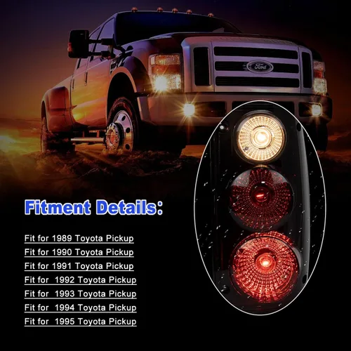 Miniatura 3 de ROXX Conjunto de luces traseras para camioneta Toyota 1989, 1990, 1991, 1992, 1993, 1994, 1995, repuesto de lámparas traseras, para lado del Humo