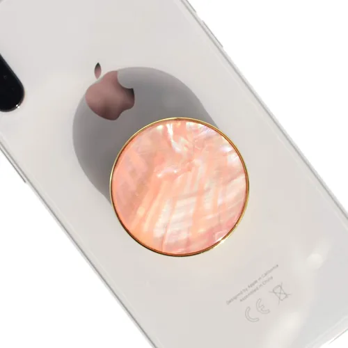 Miniatura 17 de OnTheGrip Lindo diseño de concha marina natural en forma redonda, soporte de teléfono móvil plegable para smartphone, tablet, accesorio