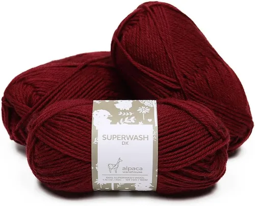 Miniatura 31 de 100% lana pura Superwash de Alpaca Warehouse, juego de 3 madejas (150 gramos) de peso DK - Procedencia directa de Perú - Celestialmente suave