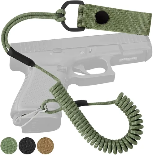 TECEUM Cordón táctico para pistola – Más de 3 colores – Accesorios de equipo para militares, policía, seguridad y uso personal – Correa de seguridad