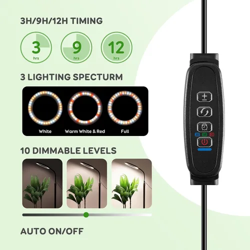 Miniatura 3 de Luces de cultivo de un cabezal LPMZMBL para plantas de interior de espectro completo, luces de plantas para cultivo en interiores con temporizador