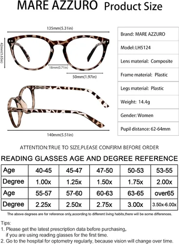 Miniatura 5 de MARE AZZURO Gafas de bloqueo de luz azul para mujer, gafas redondas para computadora