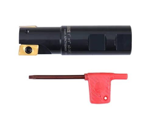 Miniatura 18 de Accusize Industrial Tools Molino de extremo indexable de hombro cuadrado de 90 grados de 1/2 '' con insertos de carburo Apkt11T3, 0056-0913