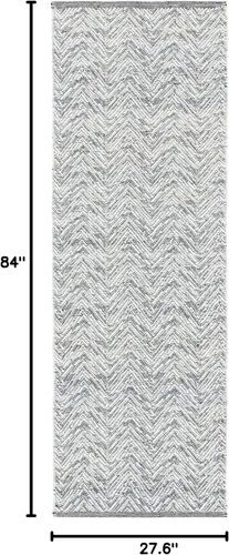 Miniatura 2 de SAFAVIEH Kilim Collection - Alfombra de pasillo de 2 pies 3 pulgadas x 7 pies, color gris, hecha a mano, de lana plana, ideal para zonas de alto