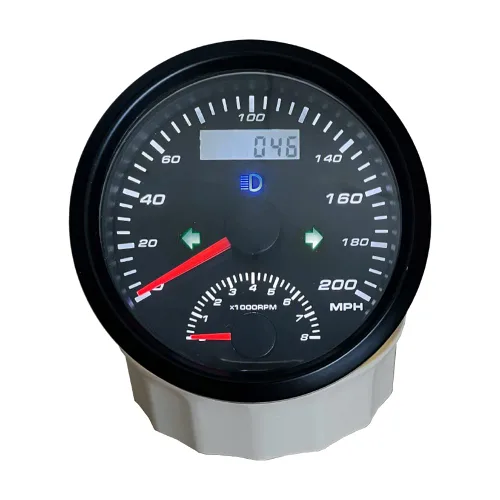 Miniatura 8 de ELING Tacómetro GPS de 3.346 in y 125 MPH con velocímetro GPS de 0 a 8000 rpm, antena, kilometraje, luz de fondo ámbar 12 V/24 V