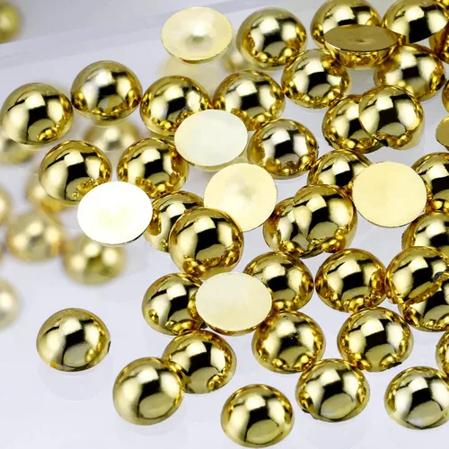 Miniatura 61 de 1500 PIEZAS 4mm Perlas Blancas de Media Parte Plana para Manualidades Joyería Álbum de Recortes Decoración de Uñas, Perlas de Parte Plana para Blanco