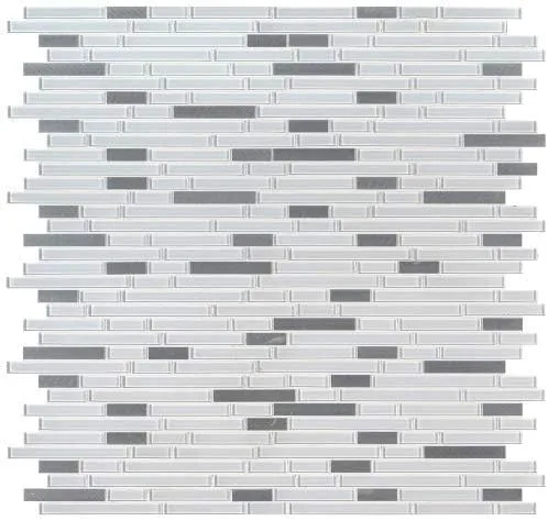 Miniatura 2 de Lucid Sky - Azulejo de mosaico de metal de vidrio entrelazado de 11.81 pulgadas x 12 pulgadas x 0.157 in, juego de 5 hojas (4.9 pies cuadrados)