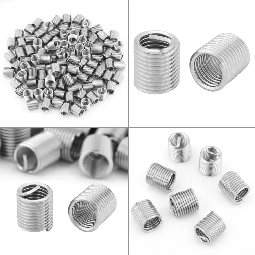Miniatura 3 de Insertos de hilo de alambre, 100 piezas de acero inoxidable helicoidal de alambre helicoidal insertos de rosca de tornillo M8 x 1.25 x 2D Kit