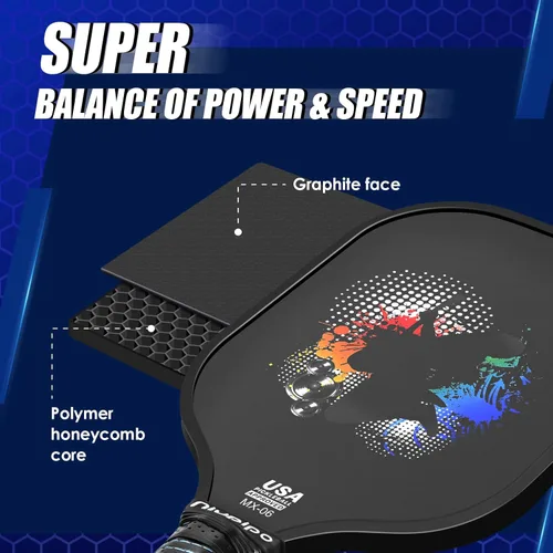 Miniatura 2 de niupipo Pickleball Paddles Set of 2/4/1, USAPA Approved Carbon Fiber & Fiberglass Hybrid, Easy Power, Polypropylene Honeycomb Core, Cushioned 4.72