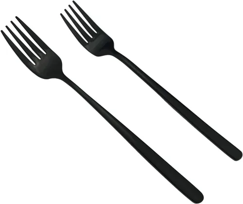 Miniatura 4 de Mirror Poblished - Juego de cubiertos negros de 5 piezas de acero inoxidable para 1, juego de cubiertos de acabado satinado para el hogar