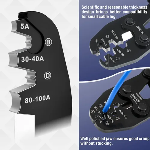 Miniatura 4 de Herramienta de engarzado de terminales de cable de batería iCrimp para lengüeta de barril abierto, terminales de batería OEM libres de plomo